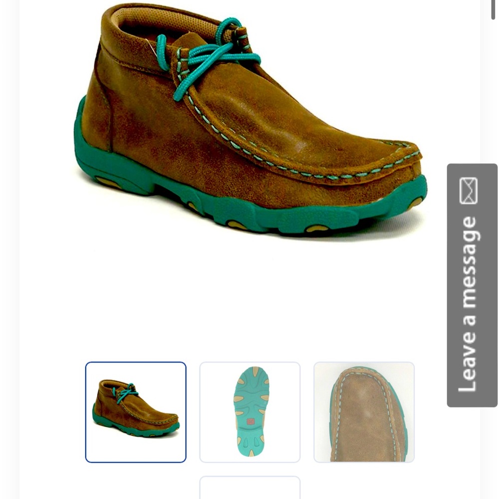 Twisted X Driving Mocs Brown/turquoise shoes - Like new